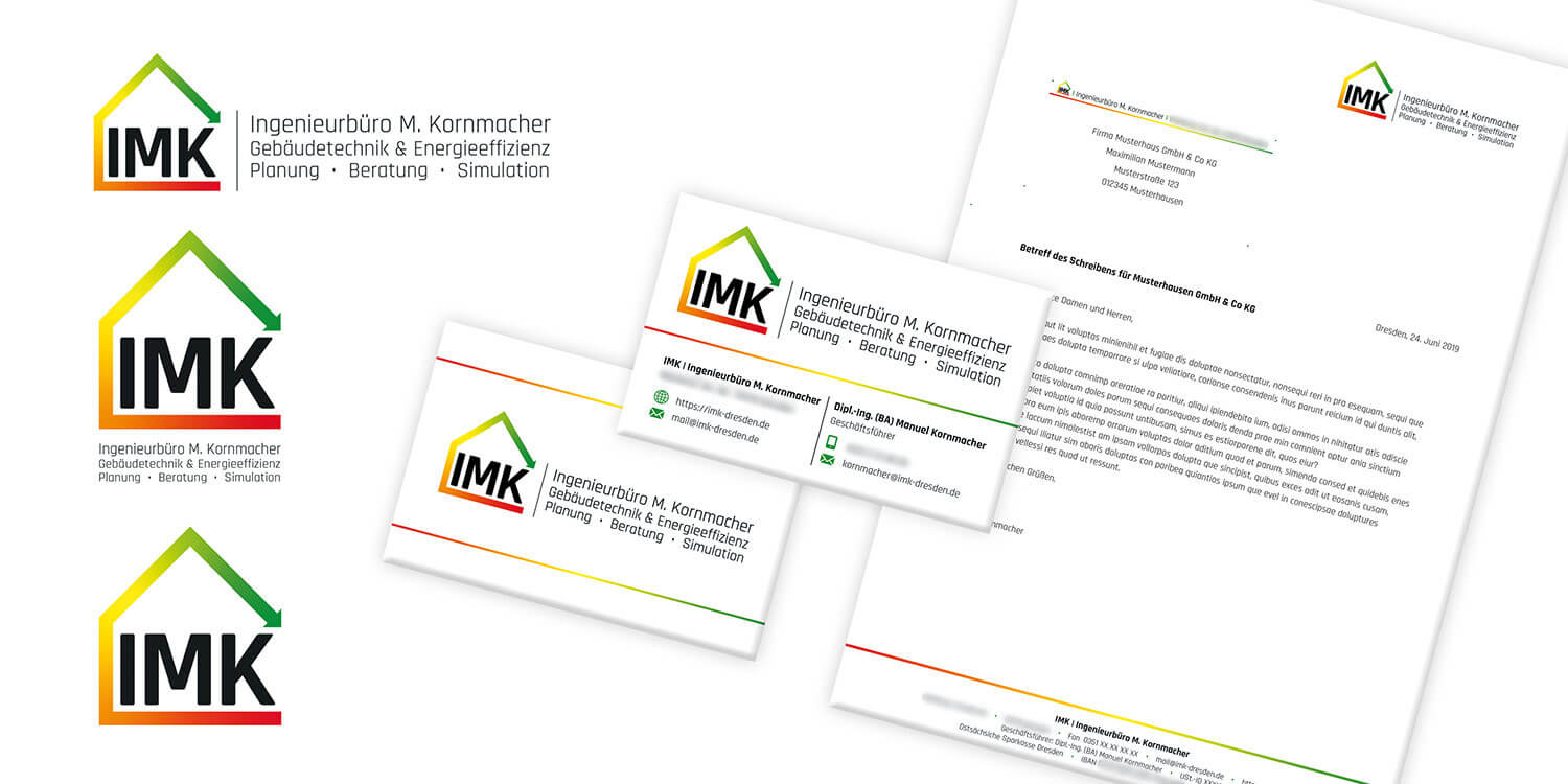 IMK: Logo-Varianten, Visitenkarte & Briefbogen